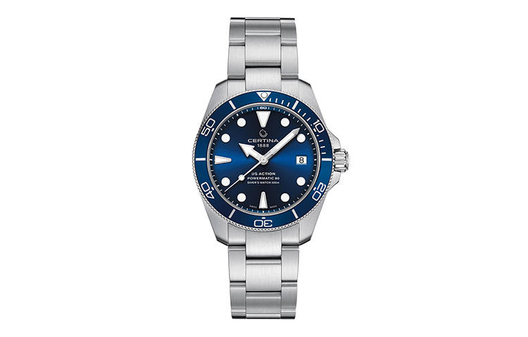 CERTINA Kinetic Energy Collection Automatic Mechanical Movement Unisex Watch 38mm Blue Dial Stainless Steel Case
