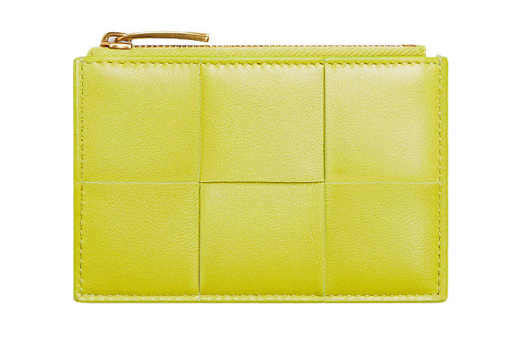 Bottega Veneta Luggage Collection Leather Card Holder, Wallet Women's Green
