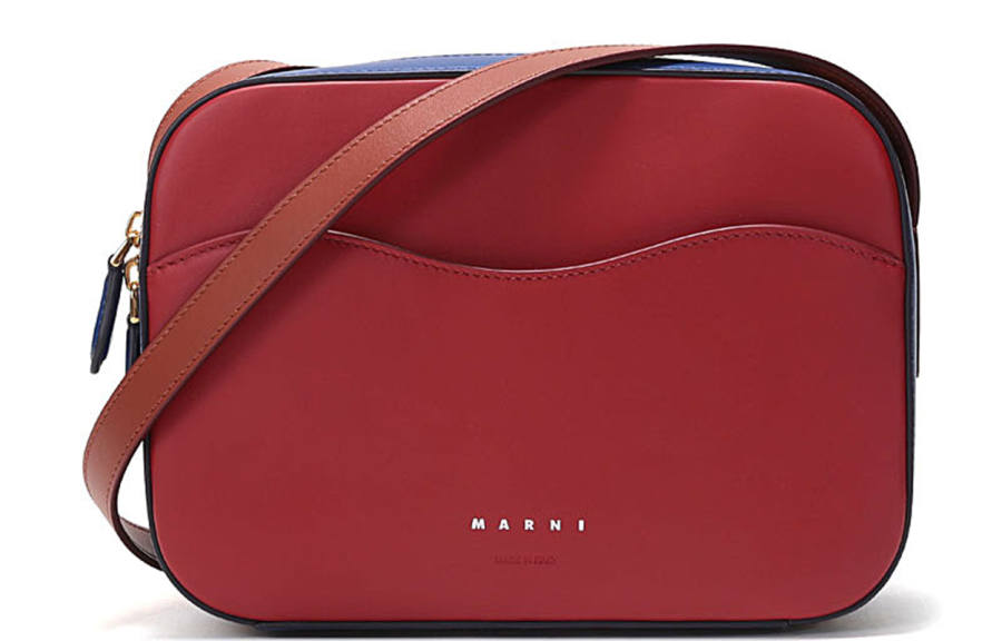 MARNI Cow Leather Crossbody Bag Women's Red Blue
