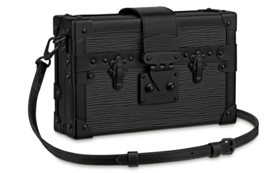 LOUIS VUITTON PETITE MALLE With Cow Leather And Sheepskin Box Bag, Shoulder Bag, Crossbody Bag Women's Black