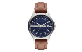 ARMANI EXCHANGEAE Wrist Watches Quartz Movement Leather Strap Blue Dial Men's Watches