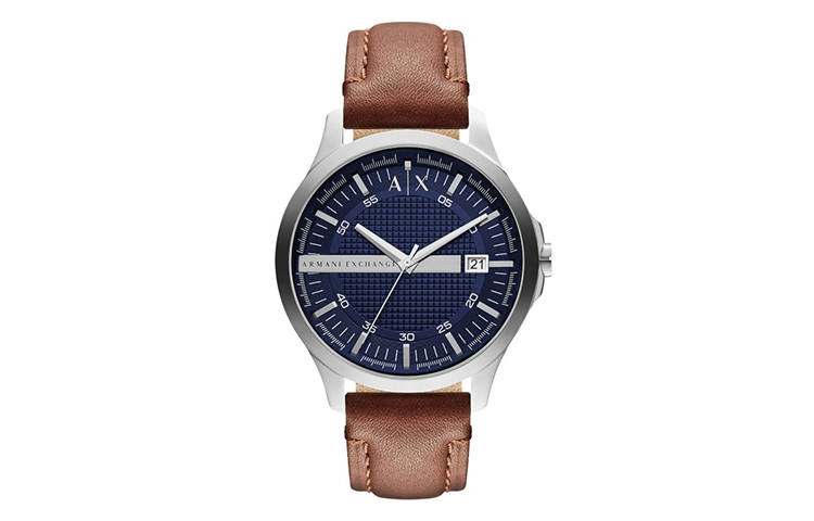 ARMANI EXCHANGE ARMANI EXCHANGEAE Wrist Watches Quartz Movement Leather Strap Blue Dial Men's Watches