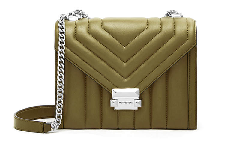 MICHAEL KORS Whitney Sheepskin Shoulder Bag, Crossbody Bag Small Women's Oregon Green