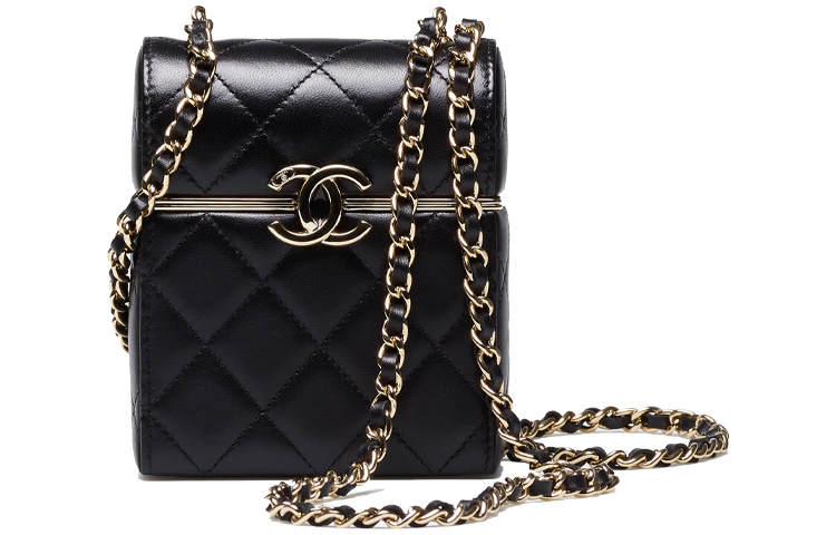 CHANEL Sheepskin Makeup Bag, Shoulder Bag, Crossbody Bag Small Women's Black