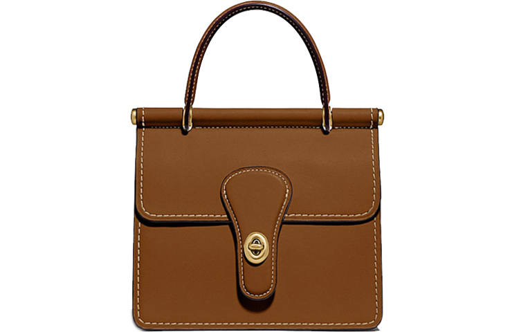 COACH Willis Leather Handbag, Shoulder Bag, Crossbody Bag Small Women's Brown