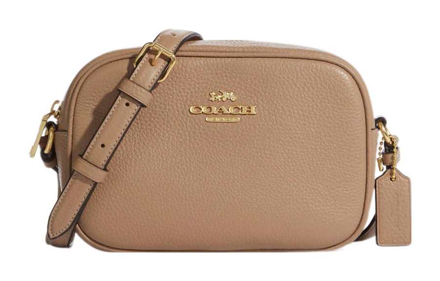 COACH Jamie Leather Camera Bag, Shoulder Bag, Crossbody Bag Small Women's Khaki