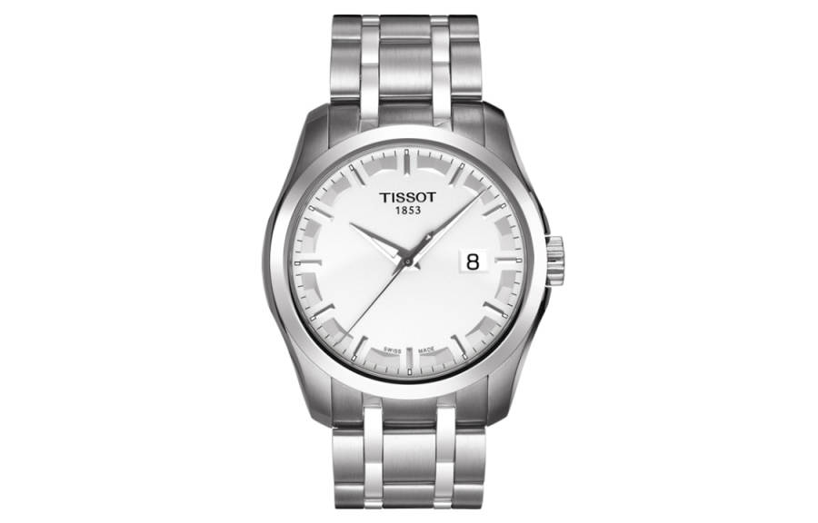 TISSOT Kutu Collection Quartz Movement 100m Waterproof Men's Watch 39mm White Dial Stainless Steel Case