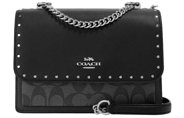 COACH Klare Coated Canvas With Leather Crossbody Bags Small Women's Gray Monogram & Black