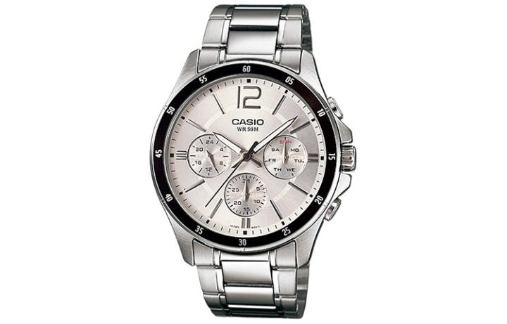 CASIO CASIO STANDARD 3 Eye Quartz Movement Stainless Steel Strap Watch Men's Watches White Dial