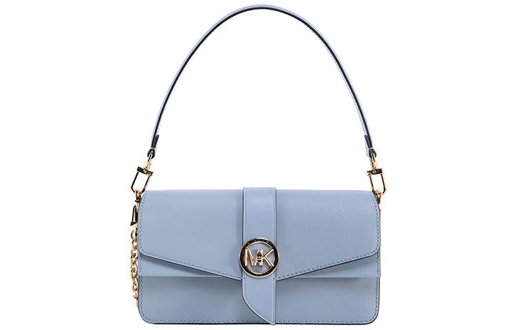 MICHAEL KORS Greenwich Cow Leather Shoulder Bag Medium Women's Blue