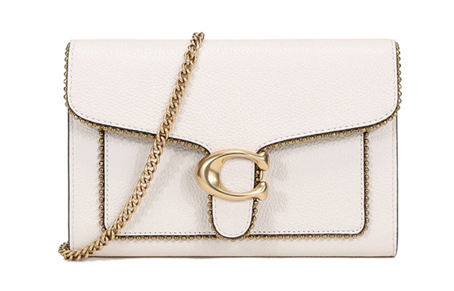 COACH Tabby Pebbled Leather Crossbody Bags Small Women's Chalk White