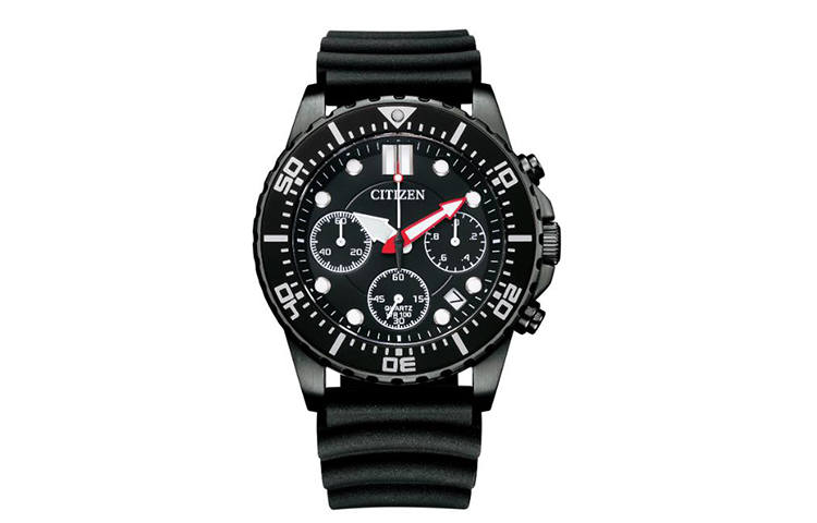 CITIZEN CITIZEN Quartz Movement Rubber Strap Watch Men's Watches Black Dial
