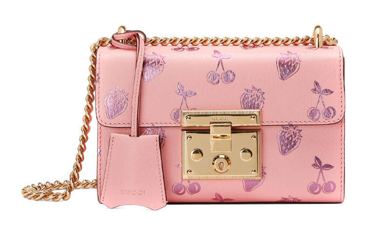 GUCCI Padlock Leather Lock Bag, Box Bag, Shoulder Bag, Crossbody Bag Women's Pink