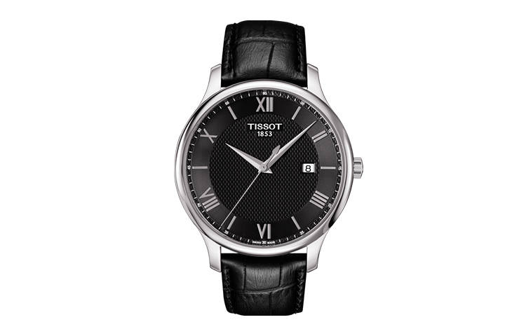TISSOT Junya Collection Quartz Movement Men's Watches Watch 42mm Black Dial Stainless Steel Case Leather Strap