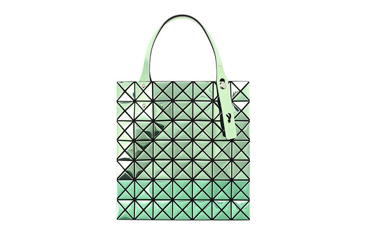 ISSEY MIYAKE Platinum Polyurethane Tote Bag, Shopping Bag, Laptop Bag, Shoulder Bag, Handbag Regular Women's Green