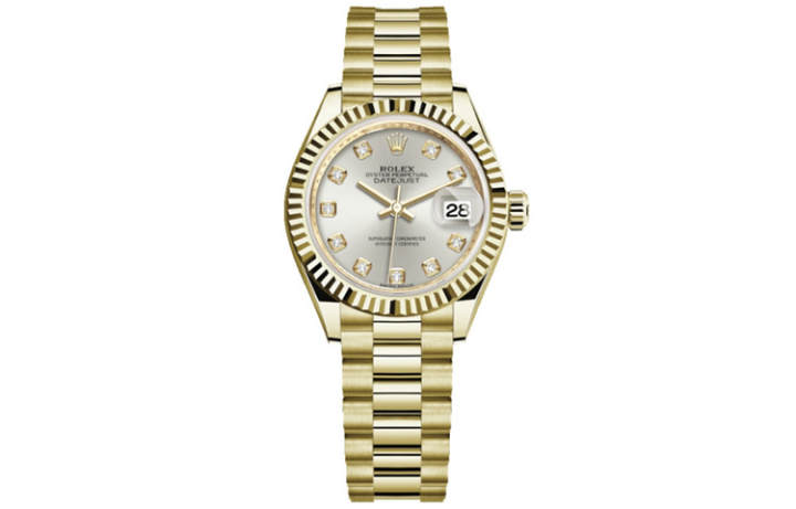 ROLEX ROLEX Diamond Bezel Lady Datejust Collection Automatic Mechanical Movement Women's Watch 28mm Silver Dial