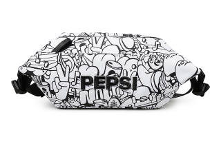 Pepsi Nylon Fabric Fanny Pack Regular Unisex Black White Black
