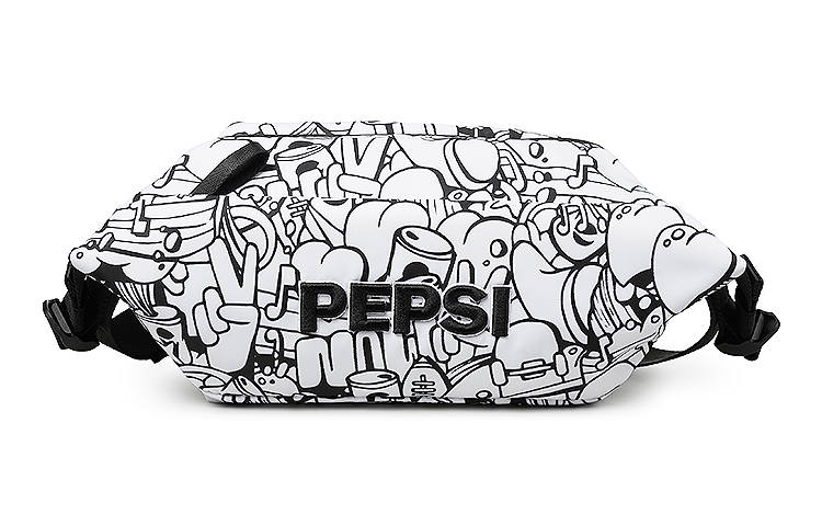 Pepsi Nylon Fabric Fanny Pack Regular Unisex Black White Black