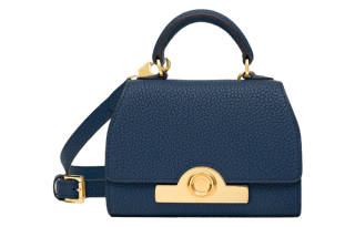 Moynat Cow Leather One Shoulder Handbag Mini Women's Dark Blue