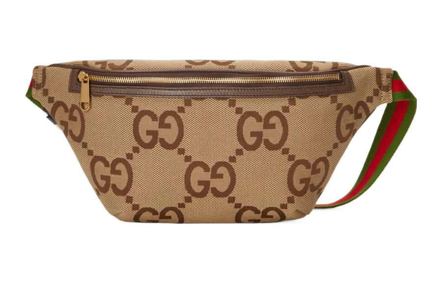 GUCCI Canvas Crossbody Bag, Shoulder Bag, Fanny Pack Men's Beige Brown