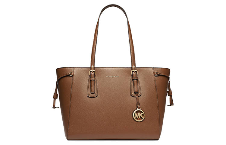 MICHAEL KORS Voyager Leather Catfish Bag Shoulder Bag Medium Women's Leather Brown