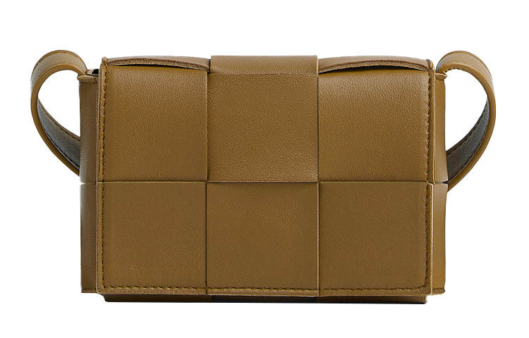 Bottega Veneta CASSETTE Sheepskin Tofu Bag Plaid, Shoulder Bag, Crossbody Bag Mini Women's Acorn