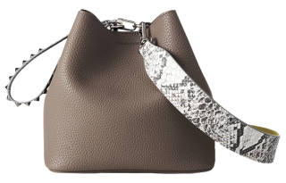 FIND KAPOOR Artificial Leather Bucket Bag, Shoulder Bag Women's Chocolate/Pink
