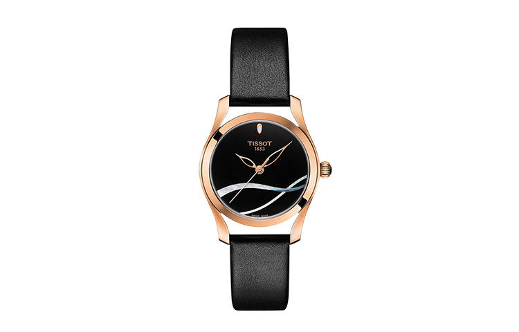 TISSOT Wave Collection Wave Collection Quartz Movement 30m Waterproof Women's Watch 30mm Black Dial