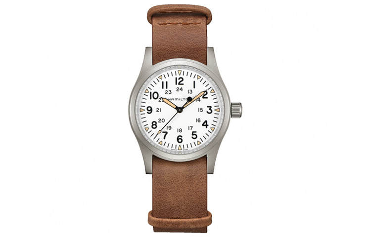 HAMILTON Khaki Field Series Manual Mechanical Movement Men's Watches Watch 38mm White Dial Stainless Steel Case