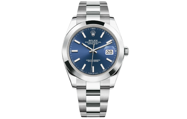 ROLEX Smooth Bezel Datejust Collection Automatic Mechanical Movement Men's Watches Watch 41mm Blue Dial