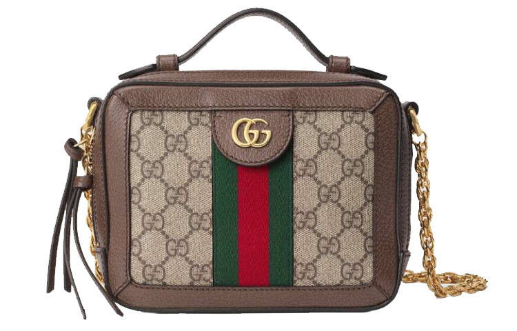 GUCCI Canvas With Leather Camera Bag, Box Bag, Handbag, Shoulder Bag, Crossbody Bag Mini Women's Ebony