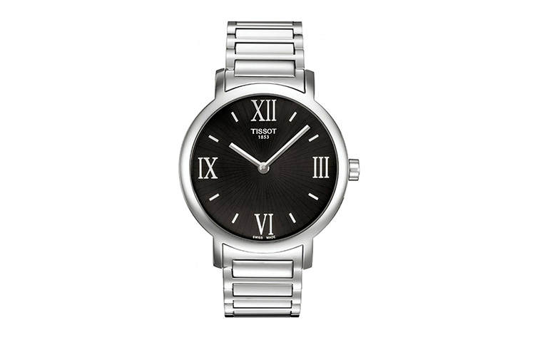TISSOT Quartz Movement Women's Watch 34mm Black Dial Stainless Steel Watchband