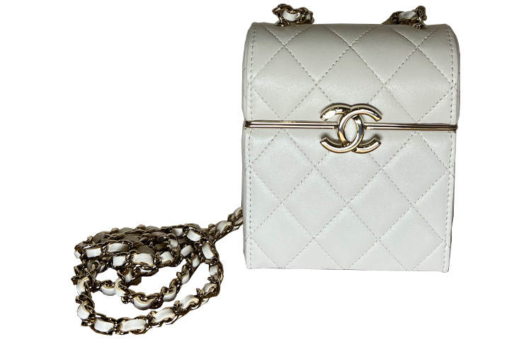 CHANEL Lambskin Crossbody Bags Small Women's White