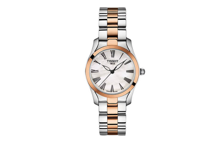 TISSOT Wave Collection Quartz Movement 30m Waterproof Women's Watch 30mm White Dial Stainless Steel Case