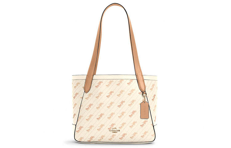 COACH Tote Artificial Leather Tote Bag, Shopping Bag, Shoulder Bag, Handbag Medium Women's Pink White