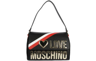 LOVE MOSCHINO Leather Crossbody Bag, Shoulder Bag Regular Women's Black