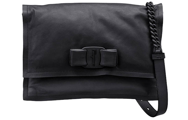 FERRAGAMO Cow Leather Pillow Bag, Crossbody Bag, Shoulder Bag Women's Black