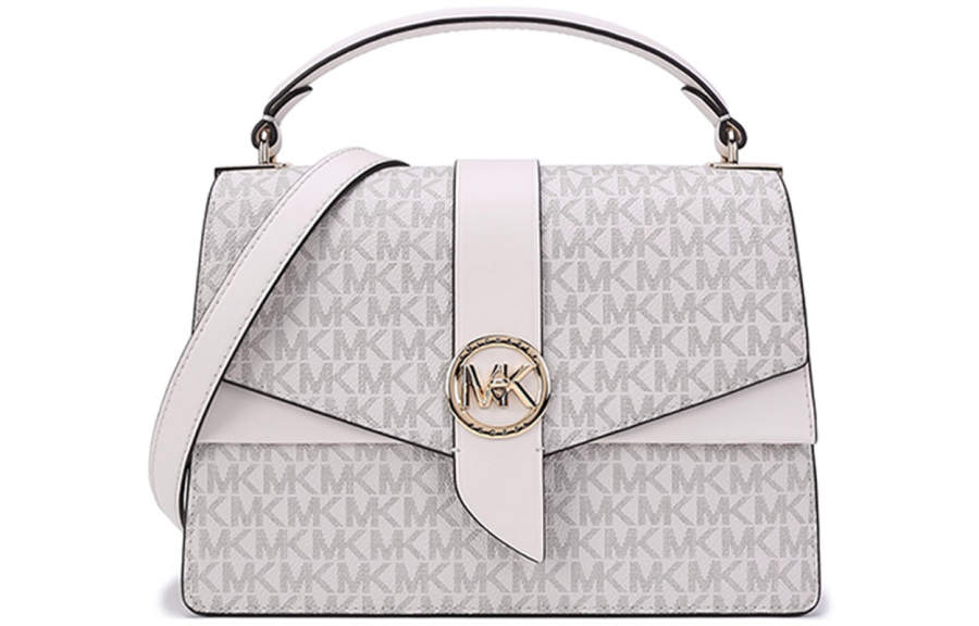 MICHAEL KORS Leather One Shoulder Handbag Medium Women's Vanilla White