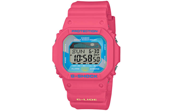 CASIO CASIO G LIDE G SHOCK G LIDE Quartz Movement Resin Strap Watch Men's Watches Blue Dial