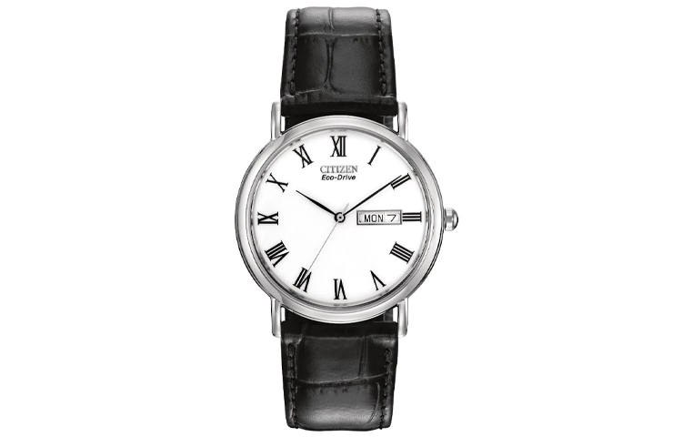 CITIZEN Ecology Drive Collection Quartz Movement Cow Leather Strap Watch Men's Watches White Dial