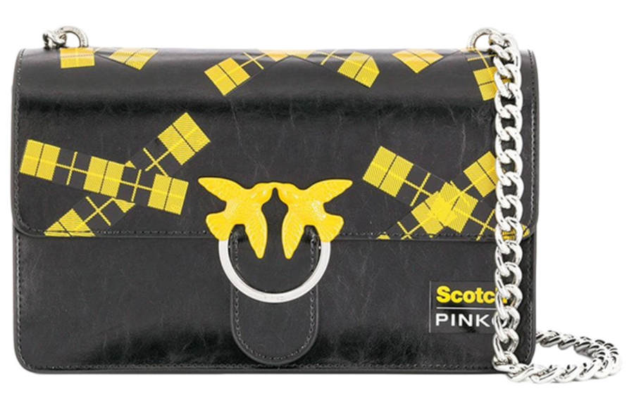 PINKO Leather Crossbody Bag, Shoulder Bag Regular Women's Black