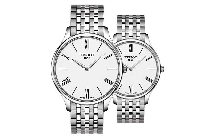 TISSOT Junya Collection Quartz Movement Unisex Watch 25mm Silver Dial Stainless Steel Case
