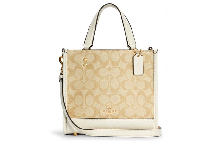 COACH PVC Tote Bag, Shopping Bag, Handbag, Shoulder Bag, Crossbody Bag Small Women's Light Khaki