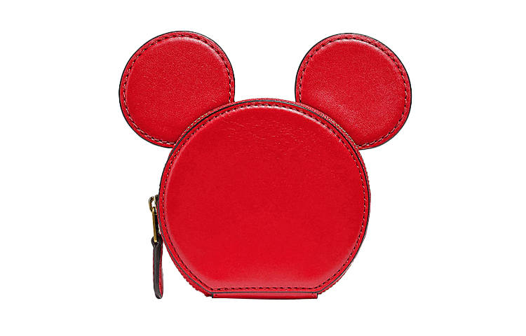 COACH Disney/Disney, Collaboration Cow Leather Wallet Women's Red