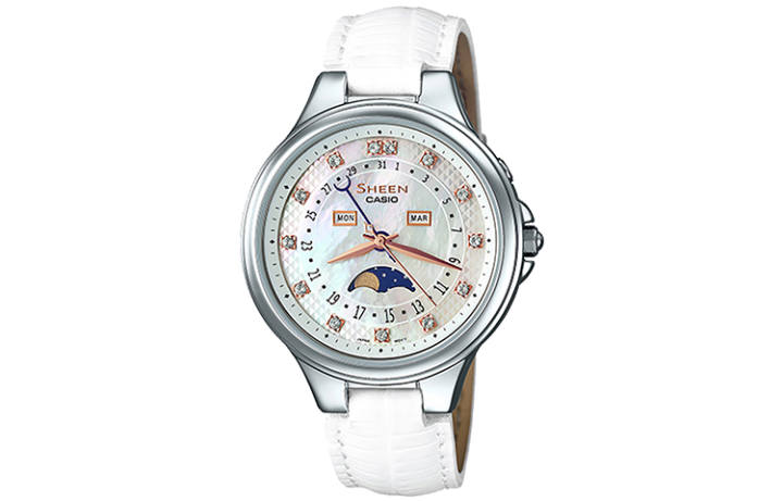 CASIO CASIO SHEEN Quartz Movement Leather Strap Watch Women's Watch Silver Dial