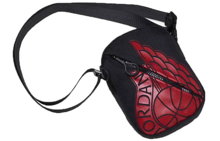 Jordan Jordan Polyester Shoulder Bag, Cell Phone Pouch, Crossbody Bag Regular Unisex Black Red