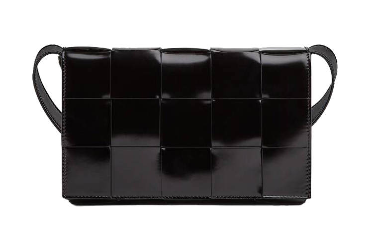 Bottega Veneta Calfskin Crossbody Bag, Shoulder Bag Women's Black