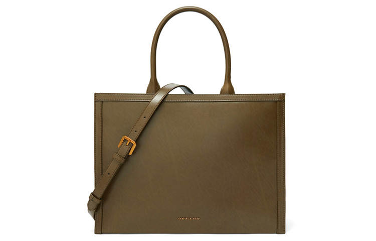 CHARLES&KEITH Microfiber Synthetic Leather Small Ck Bag Tote Bag Shopping Bag Handbag Large Size Women's Multicolor