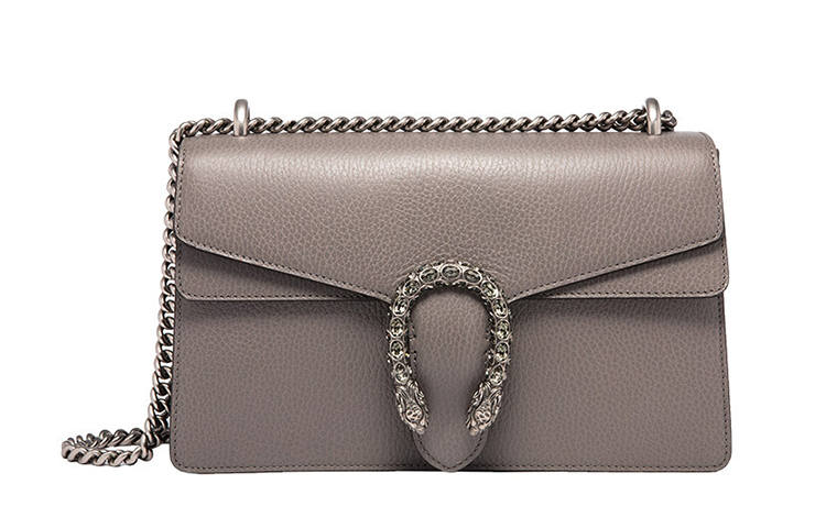 GUCCI Dionysus Cow Leather Chain Bag, Crossbody Bag, Shoulder Bag Small Women's Gray
