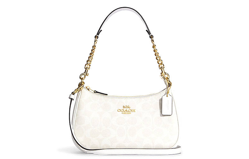 COACH COACH Teri 25 Monogram Shoulder Bag Medium Women's White